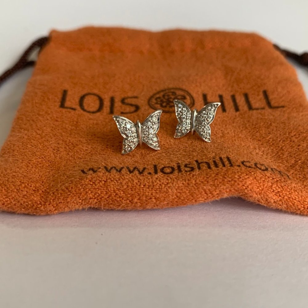 Designer "Lois Hill" Diamond Butterfly studs